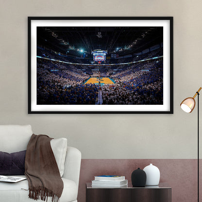Chesapeake Energy Arena, Stadium Canvas, Sport Art, Gift for him, White Border Framed Art Print Wall Decor