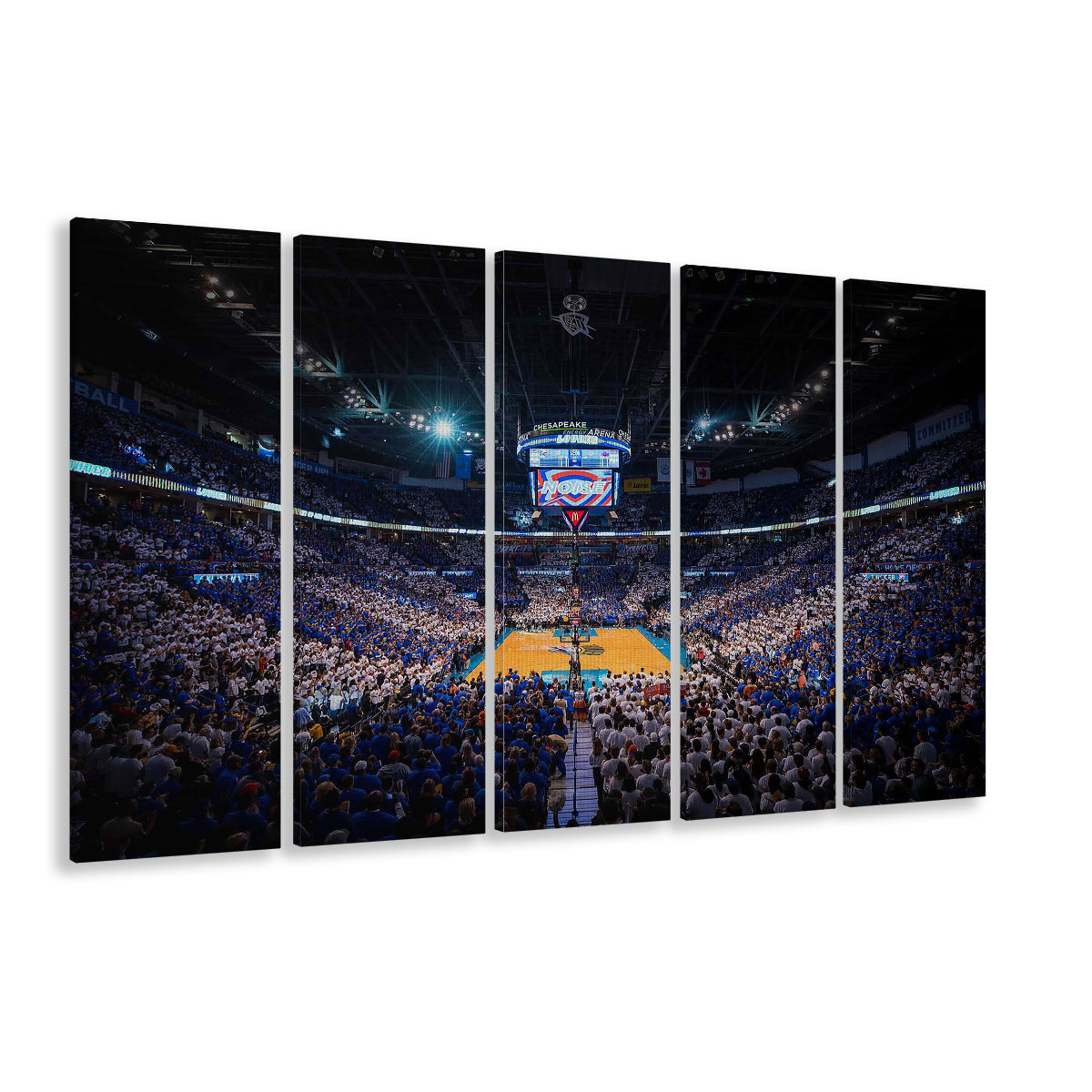 Chesapeake Energy Arena, Stadium Canvas, Sport Art, 5 Panel B, Extra Large Canvas, Canvas Print Wall Art