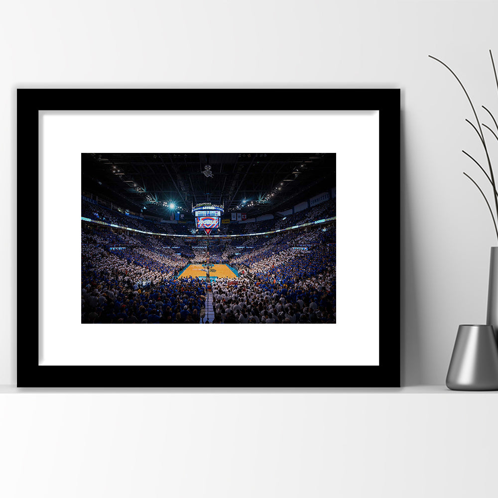 Chesapeake Energy Arena, Stadium Canvas, Sport Art, Gift for him, White Border Framed Art Print Wall Decor