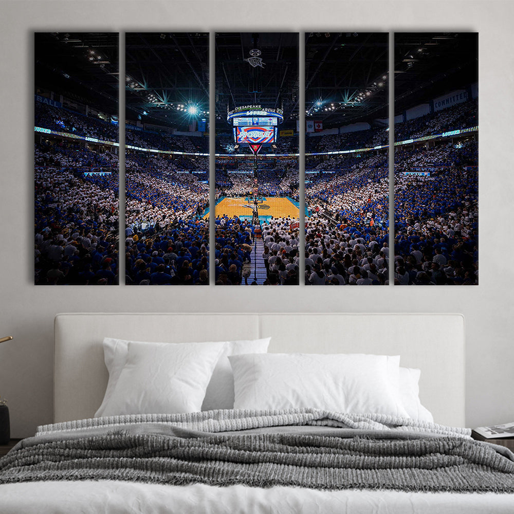 Chesapeake Energy Arena, Stadium Canvas, Sport Art, 5 Panel B, Extra Large Canvas, Canvas Print Wall Art