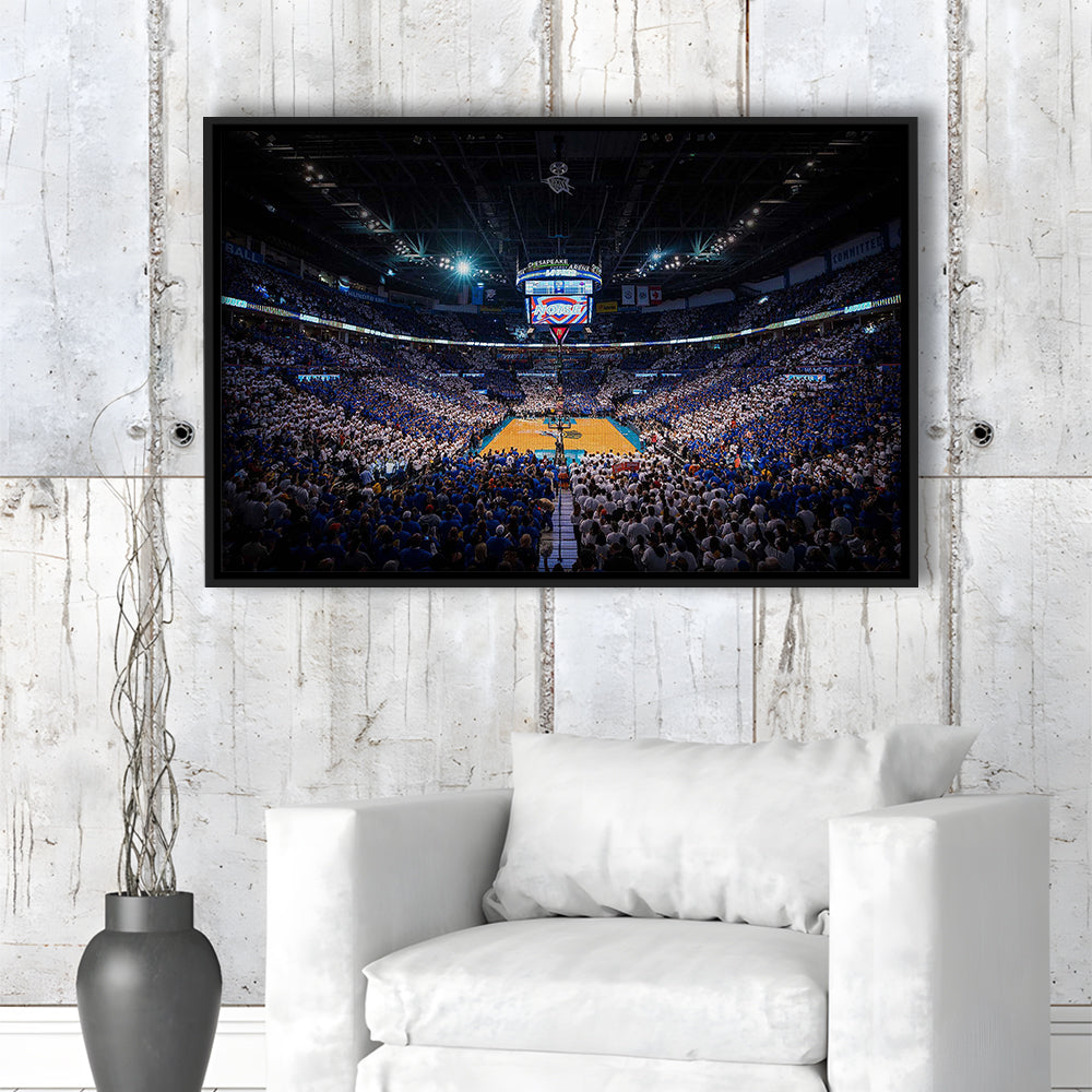 Chesapeake Energy Arena, Stadium Canvas, Sport Art, Framed Canvas Print Wall Art, Floating Frame