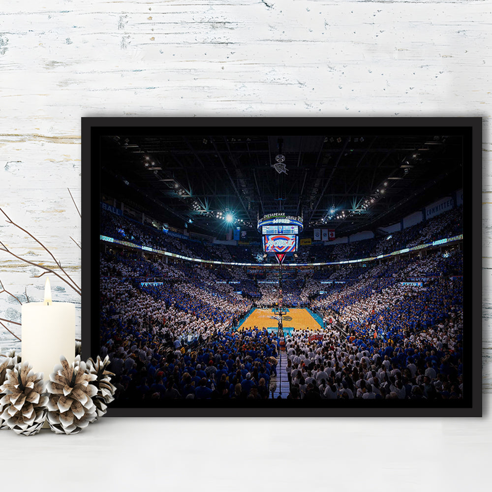 Chesapeake Energy Arena, Stadium Canvas, Sport Art, Framed Canvas Print Wall Art, Floating Frame