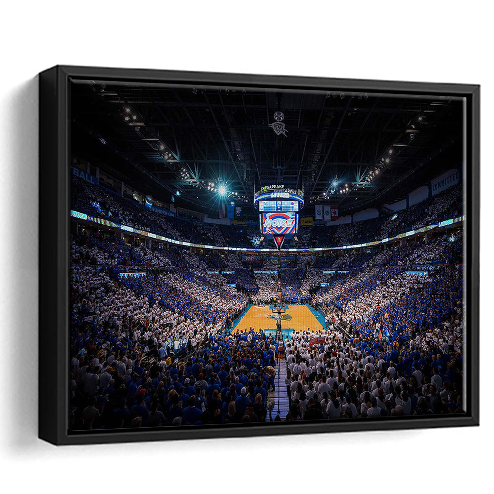 Chesapeake Energy Arena, Stadium Canvas, Sport Art, Framed Canvas Print Wall Art, Floating Frame