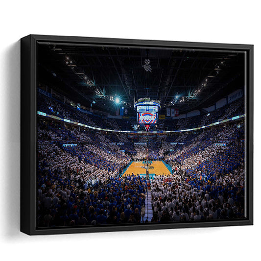 Chesapeake Energy Arena, Stadium Canvas, Sport Art, Framed Canvas Print Wall Art, Floating Frame