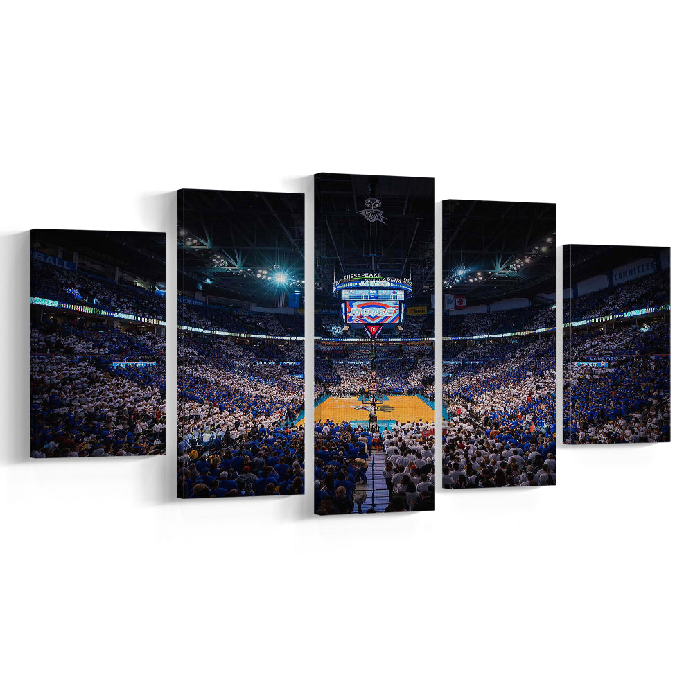 Chesapeake Energy Arena, Stadium Canvas, Sport Art, Gift for him, 5 Panel, Large Canvas, Canvas Print Wall Art