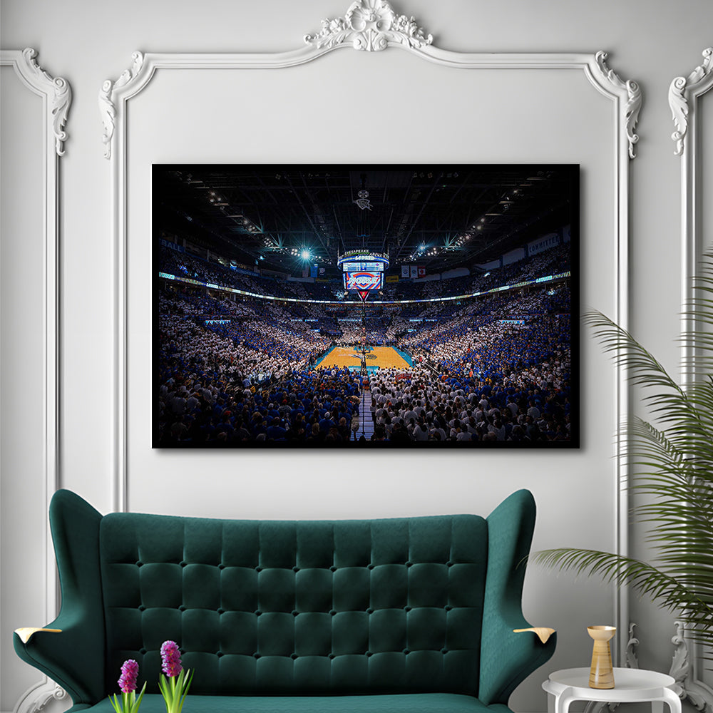 Chesapeake Energy Arena, Stadium Canvas, Sport Art, Gift for him, Framed Art Print Wall Decor, Picture Framed