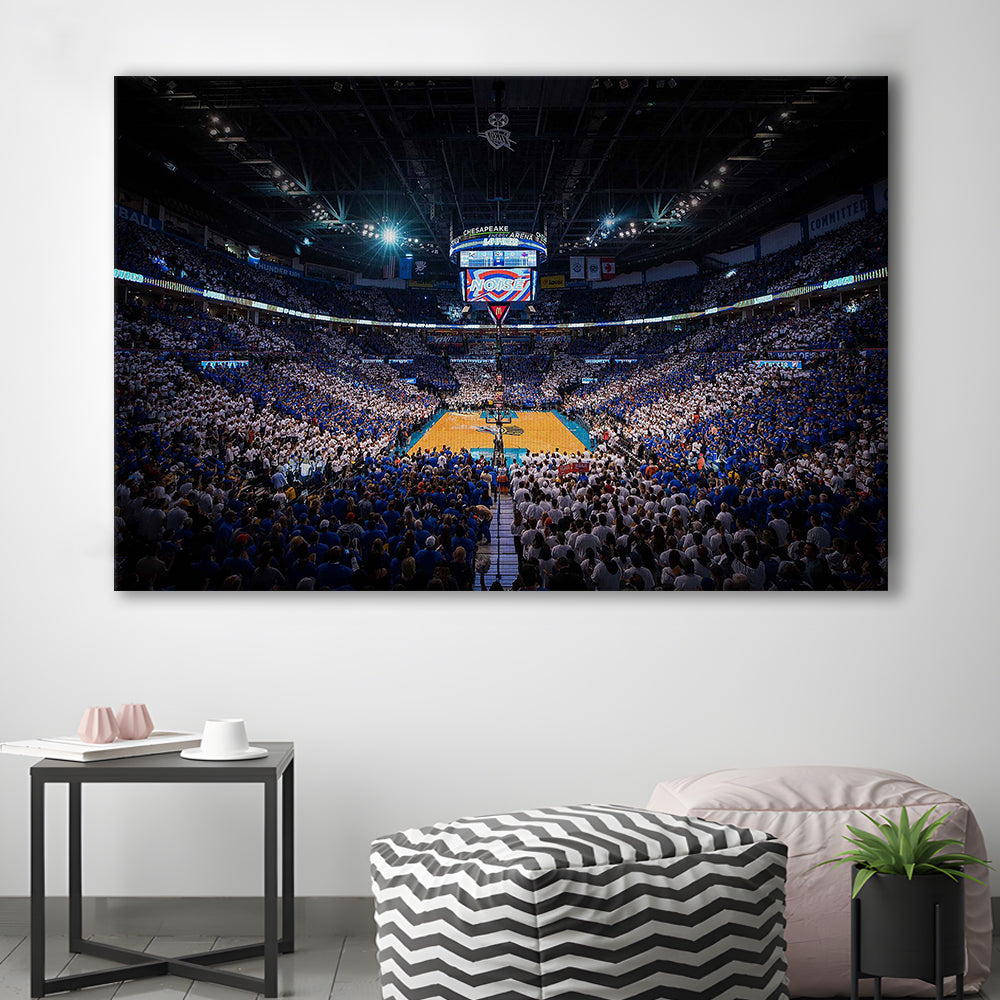 Chesapeake Energy Arena, Stadium Canvas, Sport Art, Gift for him, Man Cave Decor, Art Print, Canvas Print Wall Art