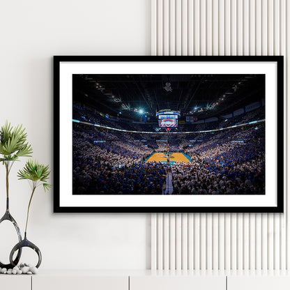 Chesapeake Energy Arena, Stadium Canvas, Sport Art, Gift for him, White Border Framed Art Print Wall Decor
