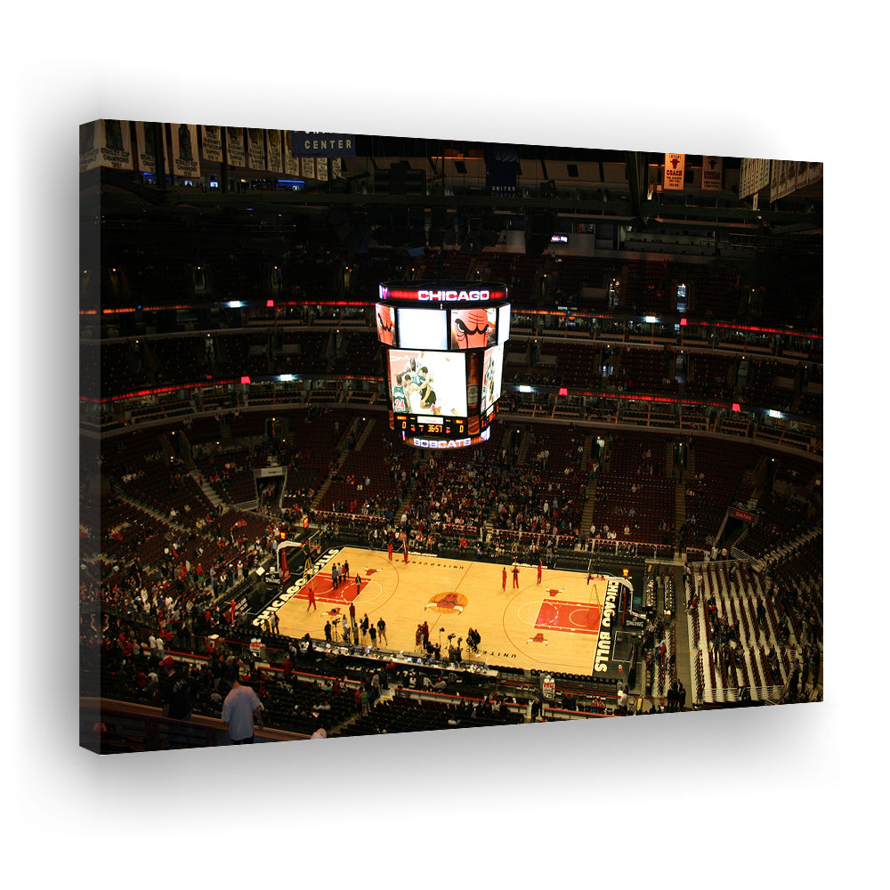Chicago Bulls in United Center, Stadium Canvas, Sport Art, Gift for him, Man Cave Decor, Art Print, Canvas Print Wall Art