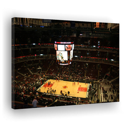 Chicago Bulls in United Center, Stadium Canvas, Sport Art, Gift for him, Man Cave Decor, Art Print, Canvas Print Wall Art