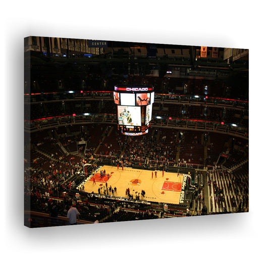 Chicago Bulls in United Center, Stadium Canvas, Sport Art, Gift for him, Man Cave Decor, Art Print, Canvas Print Wall Art
