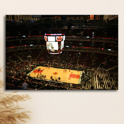Chicago Bulls in United Center, Stadium Canvas, Sport Art, Gift for him, Man Cave Decor, Art Print, Canvas Print Wall Art