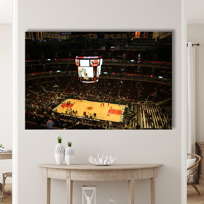 Chicago Bulls in United Center, Stadium Canvas, Sport Art, Gift for him, Man Cave Decor, Art Print, Canvas Print Wall Art
