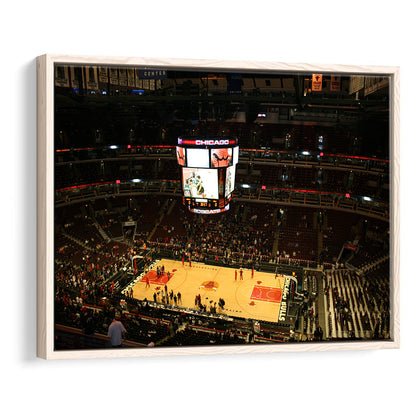 Chicago Bulls in United Center, Stadium Canvas, Sport Art, Framed Canvas Print Wall Art, Floating Frame