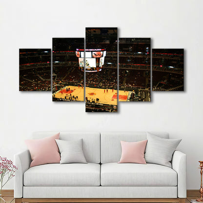 Chicago Bulls in United Center, Stadium Canvas, Sport Art, Gift for him, 5 Panel, Large Canvas, Canvas Print Wall Art