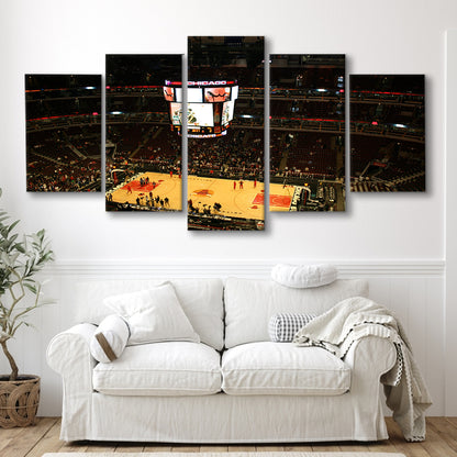 Chicago Bulls in United Center, Stadium Canvas, Sport Art, Gift for him, 5 Panel, Large Canvas, Canvas Print Wall Art