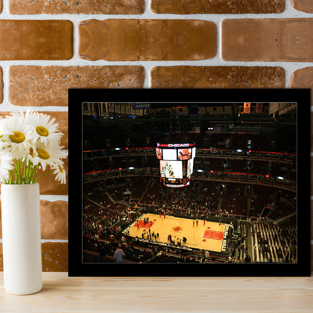 Chicago Bulls in United Center, Stadium Canvas, Sport Art, Gift for him, Framed Art Print Wall Decor, Picture Framed
