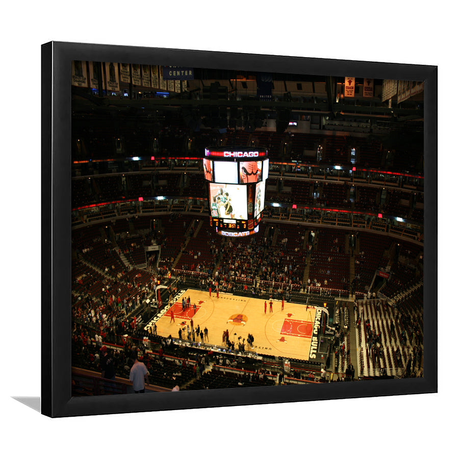 Chicago Bulls in United Center, Stadium Canvas, Sport Art, Gift for him, Framed Art Print Wall Decor, Picture Framed