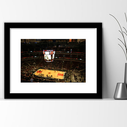 Chicago Bulls in United Center, Stadium Canvas, Sport Art, Gift for him, White Border Framed Art Print Wall Decor
