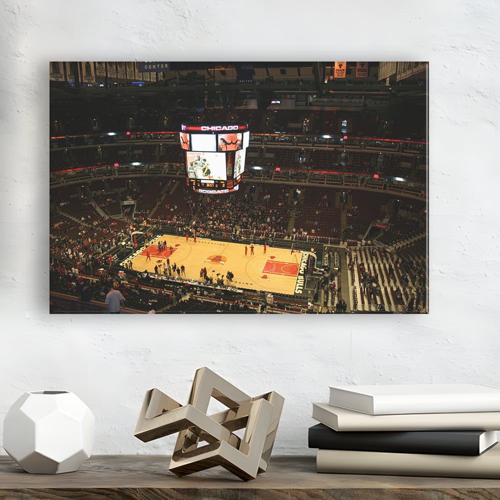 Chicago Bulls in United Center, Stadium Canvas, Sport Art, Gift for him, Man Cave Decor, Art Print, Canvas Print Wall Art