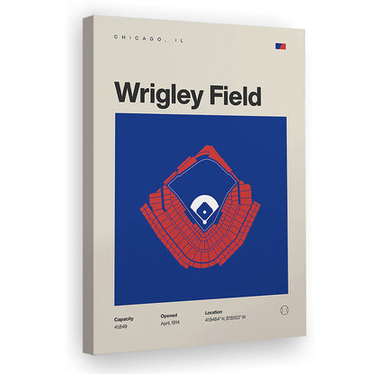 Chicago Cubs Stadium Print, Wrigley Field Stadium Print, Fan Gifts, Sport Art, Canvas Print Wall Art