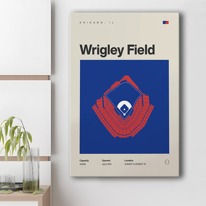 Chicago Cubs Stadium Print, Wrigley Field Stadium Print, Fan Gifts, Sport Art, Canvas Print Wall Art