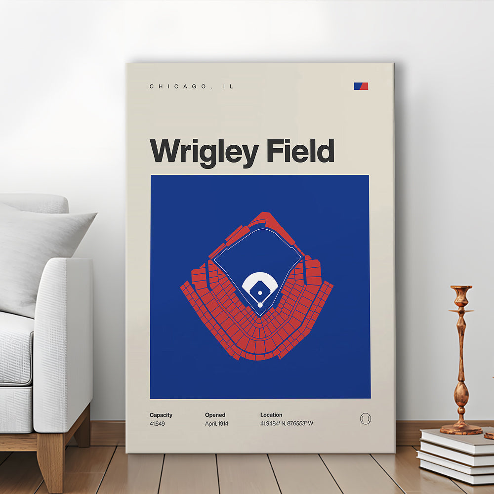 Chicago Cubs Stadium Print, Wrigley Field Stadium Print, Fan Gifts, Sport Art, Canvas Print Wall Art