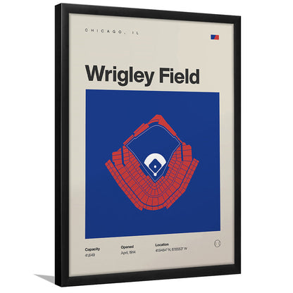 Chicago Cubs Stadium Print, Wrigley Field Stadium Print, Gifts for him, Sport Art, Framed Art Print Wall Decor