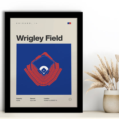 Chicago Cubs Stadium Print, Wrigley Field Stadium Print, Gifts for him, Sport Art, Framed Art Print Wall Decor