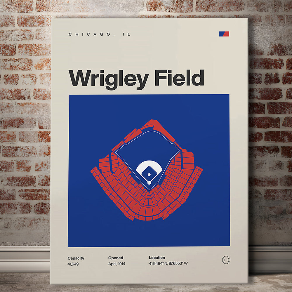 Chicago Cubs Stadium Print, Wrigley Field Stadium Print, Fan Gifts, Sport Art, Canvas Print Wall Art
