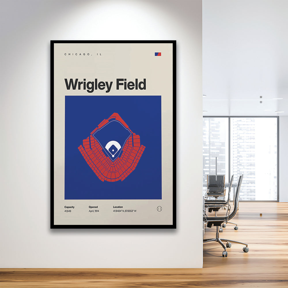 Chicago Cubs Stadium Print, Wrigley Field Stadium Print, Gifts for him, Sport Art, Framed Art Print Wall Decor