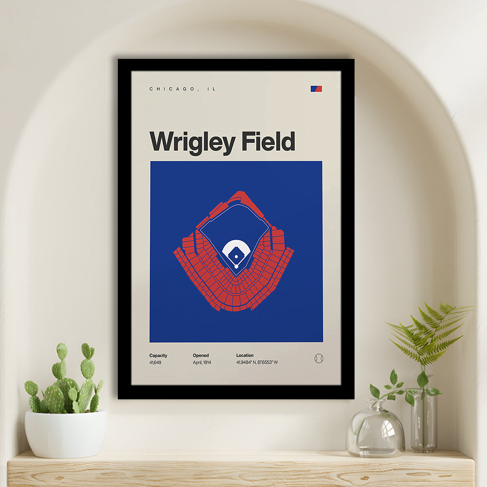 Chicago Cubs Stadium Print, Wrigley Field Stadium Print, Gifts for him, Sport Art, Framed Art Print Wall Decor