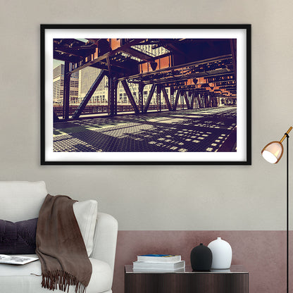 Chicago Usa Art, Chicago Illinois, Chicago Print Art ,Chicago City Wall Decor, Framed Art Print White Border