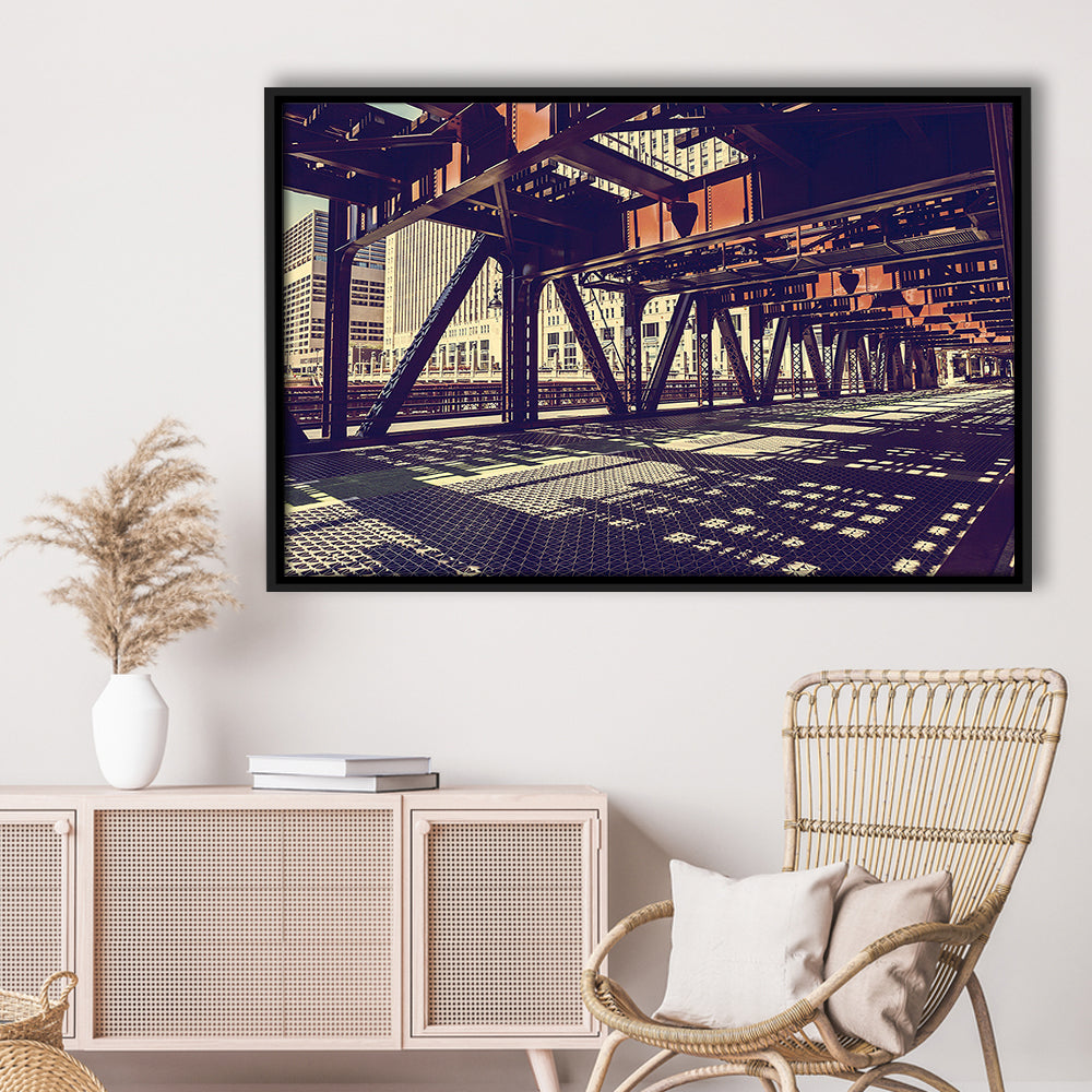 Chicago Usa Art, Chicago Illinois Canvas, Chicago Print Art ,Chicago City, Framed Cavas Print, Floating Frame