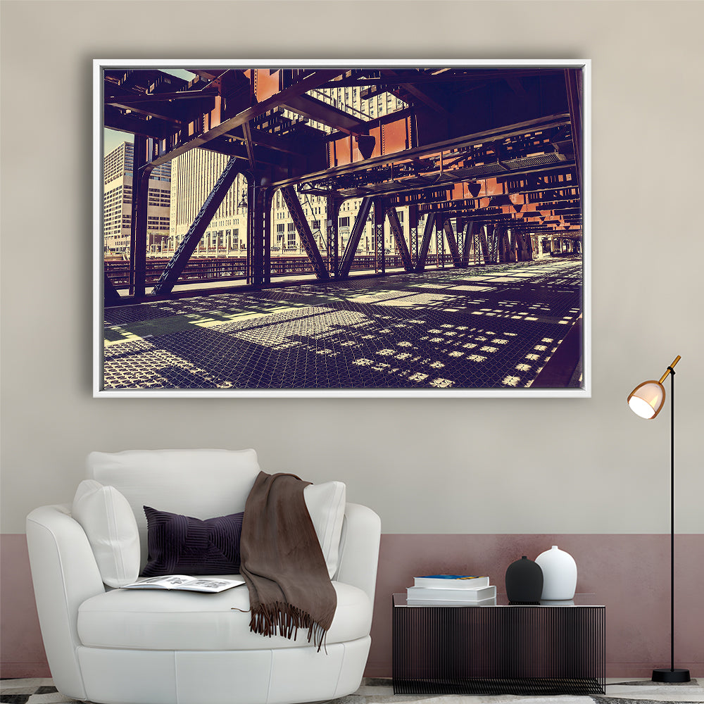 Chicago Usa Art, Chicago Illinois Canvas, Chicago Print Art ,Chicago City, Framed Cavas Print, Floating Frame