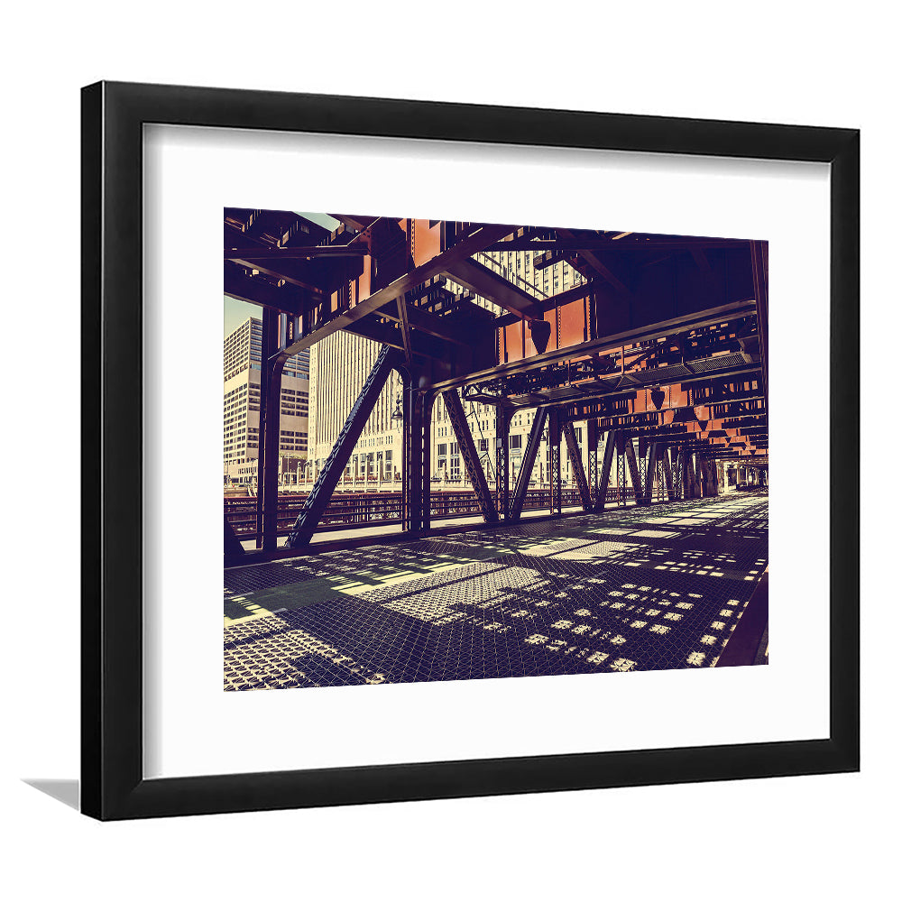 Chicago Usa Art, Chicago Illinois, Chicago Print Art ,Chicago City Wall Decor, Framed Art Print White Border