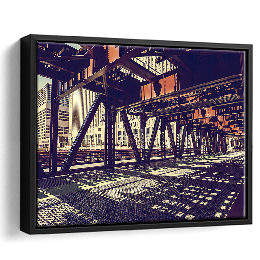 Chicago Usa Art, Chicago Illinois Canvas, Chicago Print Art ,Chicago City, Framed Cavas Print, Floating Frame