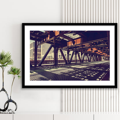 Chicago Usa Art, Chicago Illinois, Chicago Print Art ,Chicago City Wall Decor, Framed Art Print White Border