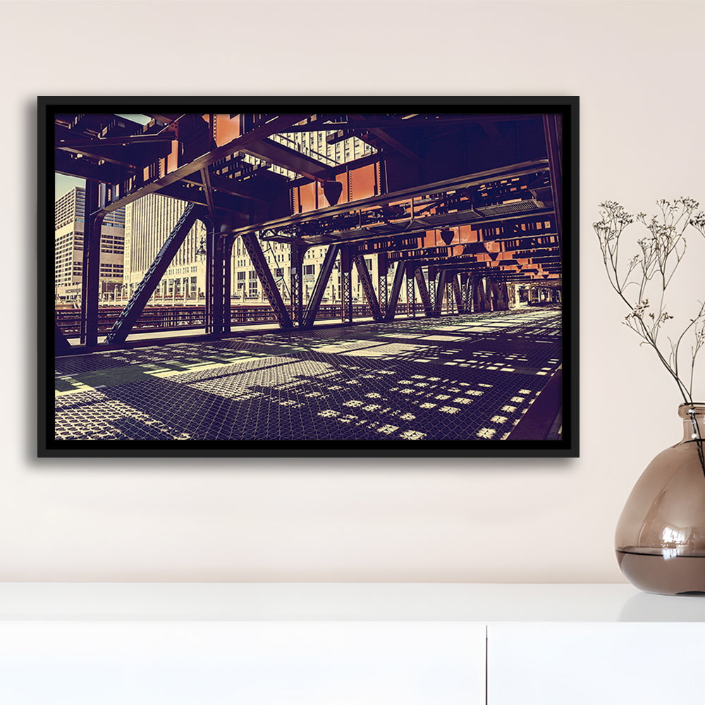 Chicago Usa Art, Chicago Illinois Canvas, Chicago Print Art ,Chicago City, Framed Cavas Print, Floating Frame