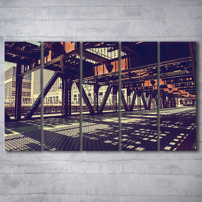 Chicago USA Art, Chicago Illinois Canvas, Chicago Print Art, 5 Piece B Extra Large Cavas Print Wall Art Decor