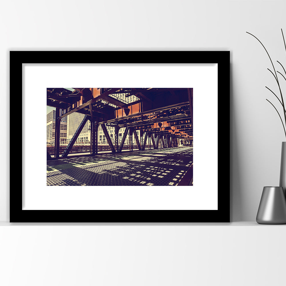 Chicago Usa Art, Chicago Illinois, Chicago Print Art ,Chicago City Wall Decor, Framed Art Print White Border