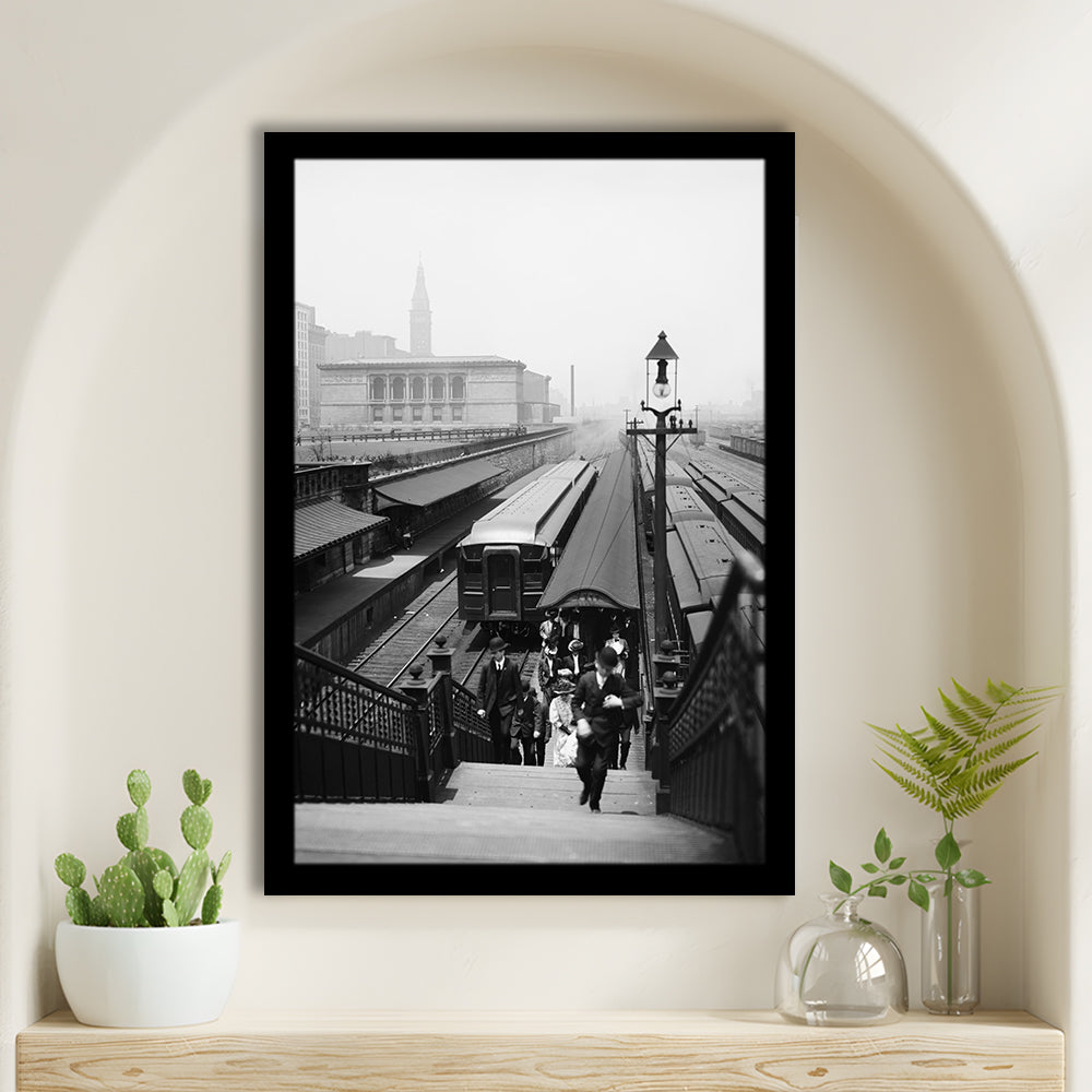 Chicago Union Station City Wall Art Black and White Art, Framed Art Print Wall Decor