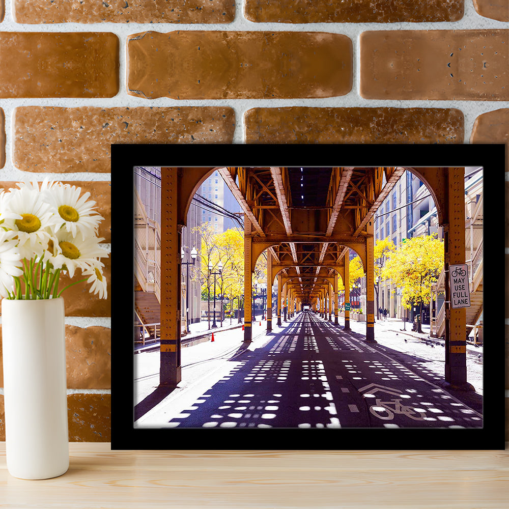 Chicago Wall Art,City Photography,Street Under The Bridge,Large Art Prints, Framed Art Print, Picture Framed