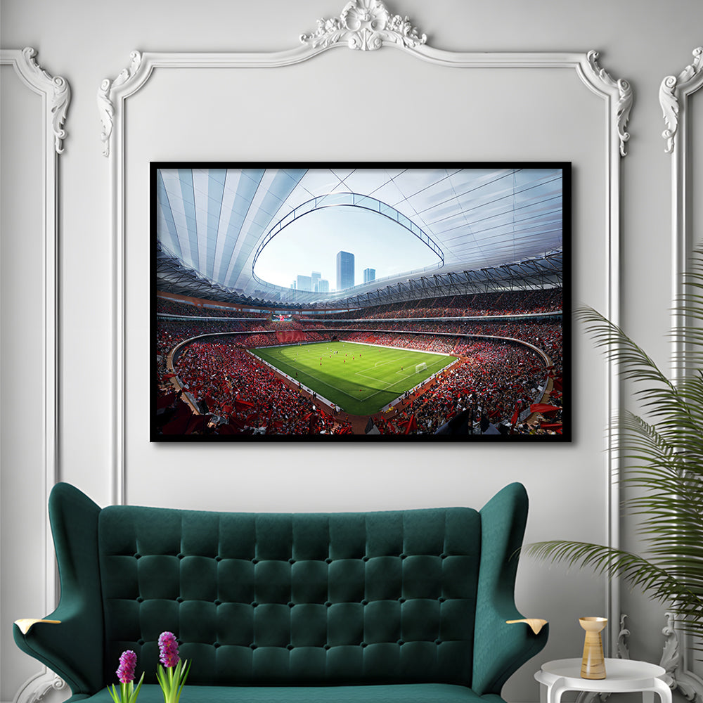 China Sporty Gossip Stadium, Stadium Canvas, Sport Art, Gift for him, Framed Art Print Wall Decor, Picture Framed