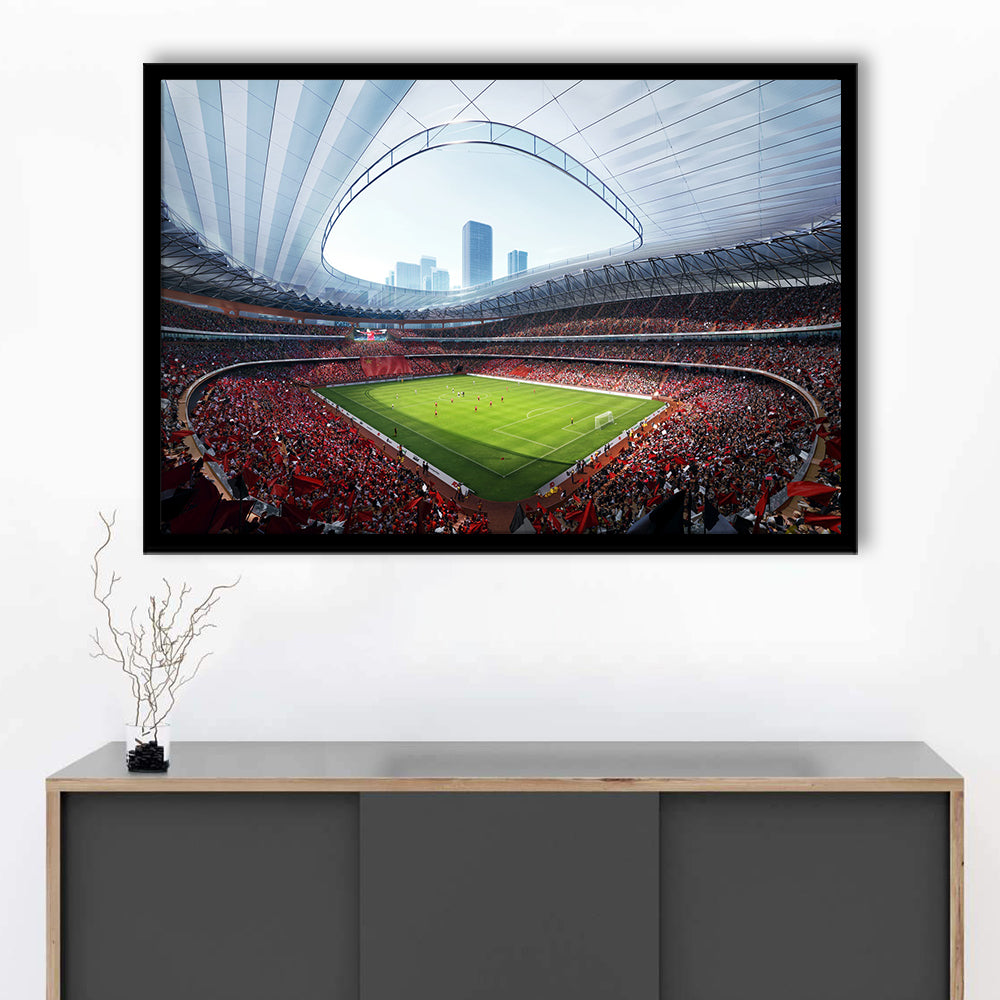 China Sporty Gossip Stadium, Stadium Canvas, Sport Art, Gift for him, Framed Art Print Wall Decor, Picture Framed