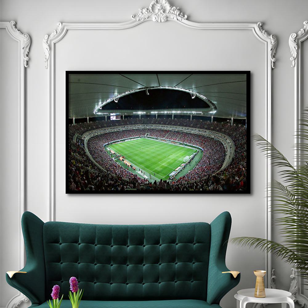 Chivas Guadalajara Stadium, Stadium Canvas, Sport Art, Gift for him, Framed Art Print Wall Decor, Picture Framed