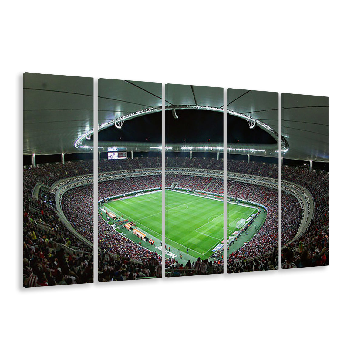 Chivas Guadalajara Stadium, Stadium Canvas, Sport Art, 5 Panel B, Extra Large Canvas, Canvas Print Wall Art
