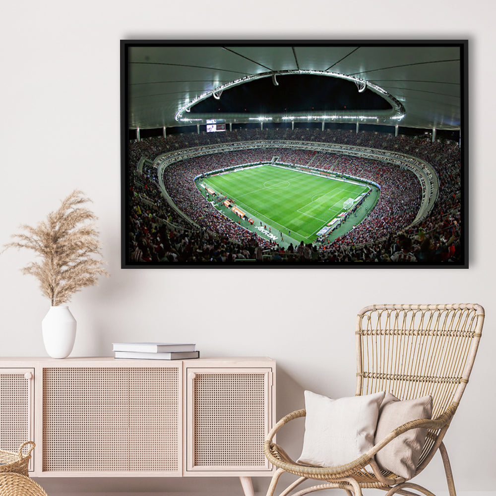 Chivas Guadalajara Stadium, Stadium Canvas, Sport Art, Framed Canvas Print Wall Art, Floating Frame