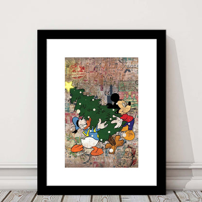 Christmas Delivery, Colorful Graffiti Painting Art, Framed Art Print, Luxury Pictures Framed, White Border