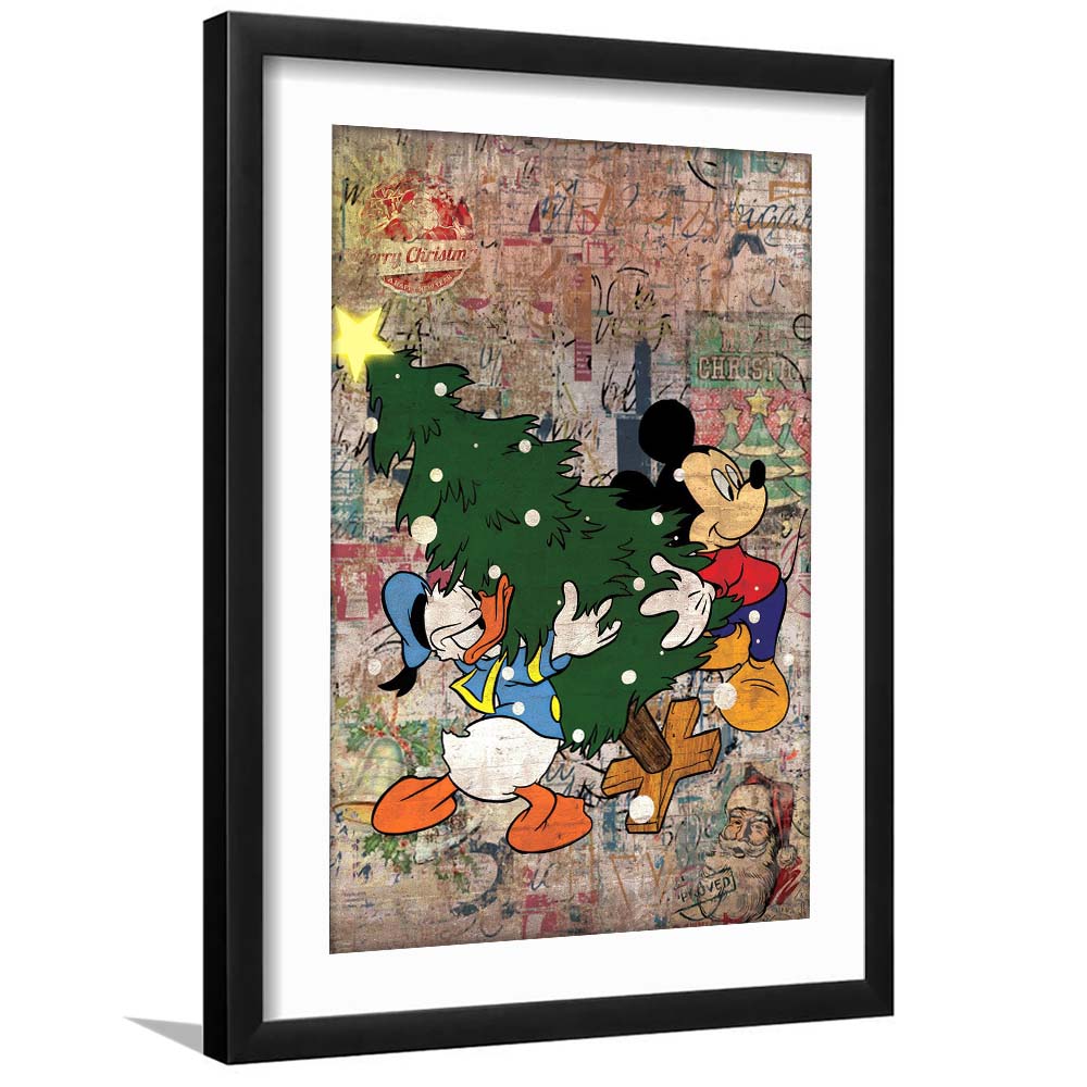 Christmas Delivery, Colorful Graffiti Painting Art, Framed Art Print, Luxury Pictures Framed, White Border